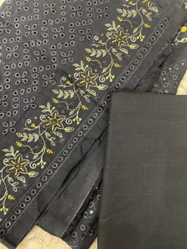 3-piece Unstitched- Heavy Embroidered - Light Khaddar