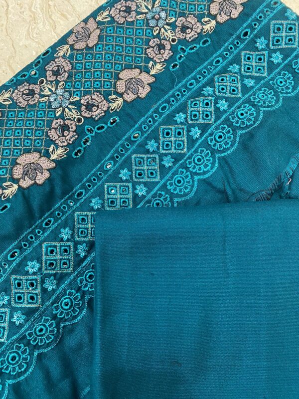3-Piece Unstitched - Heavy Embroidered - Zari Peach - Image 4