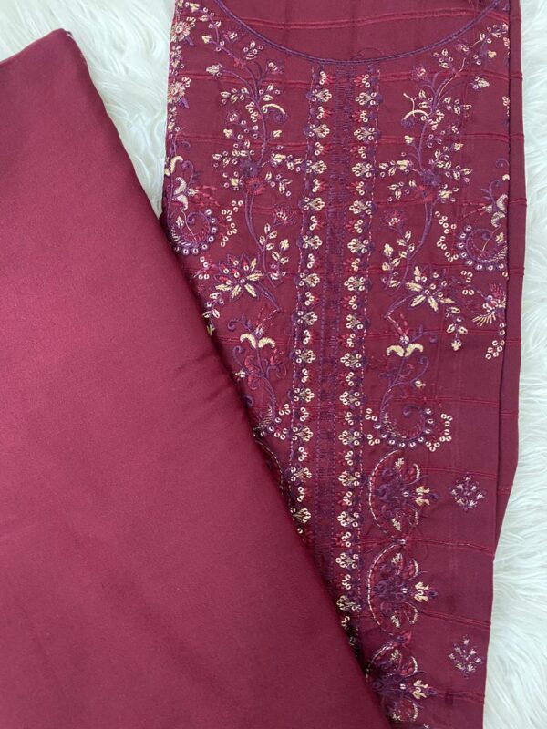 3 piece Unstitched - Heavy Embroidered - Marina - Image 2