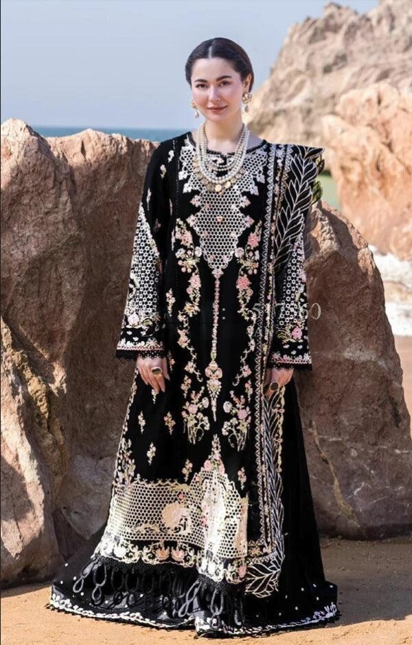 Heavy Embroidered 3-Piece Unstitched- Lawn