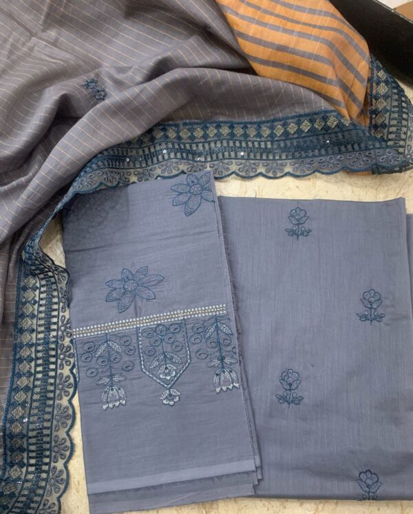 Heavy Embroidered-3 Piece Unstitched-Lawn - Image 2