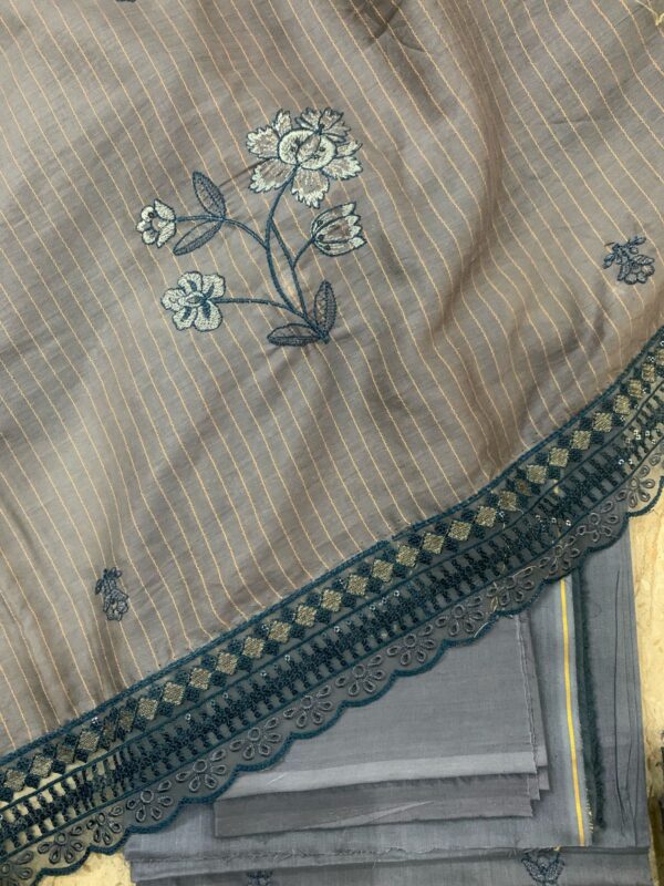 Heavy Embroidered-3 Piece Unstitched-Lawn - Image 3