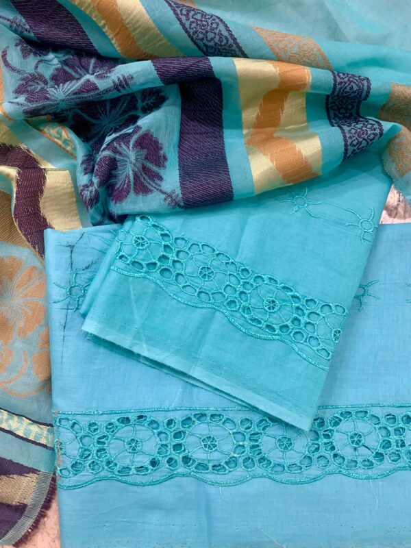 3 Piece Unstitched- Chikankari - Image 2