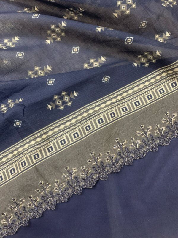 3 Piece Unstitched-Lawn-Chikankari - Image 4