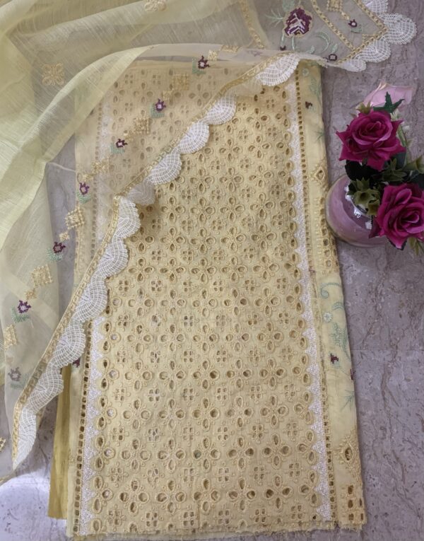 Embroidered-3 Piece Unstitched-Lawn