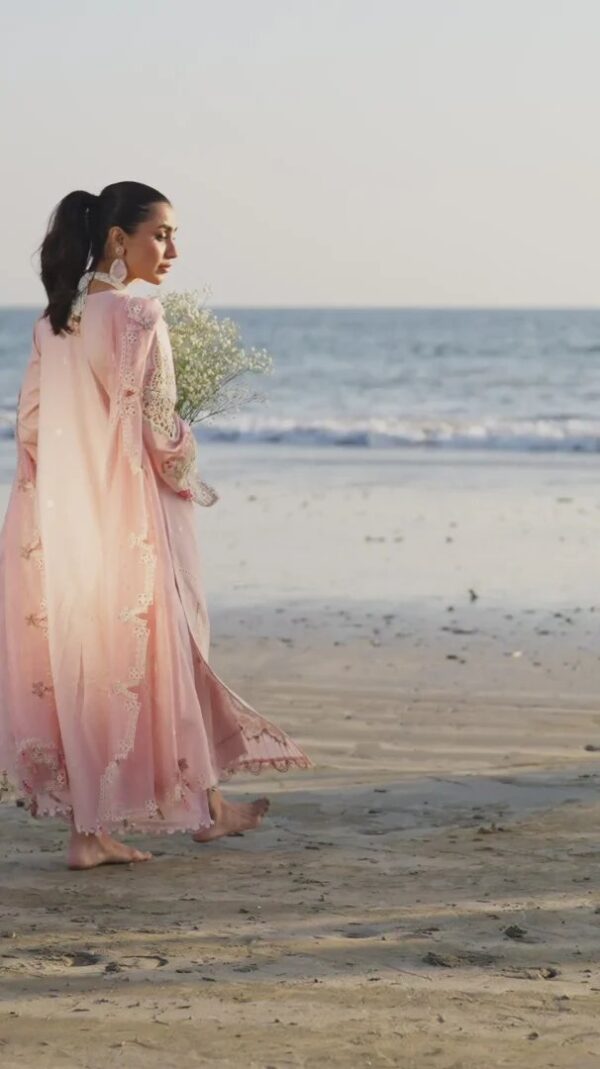 Qalamkar | Embroidered 3 Piece Unstitched Suit - Image 3