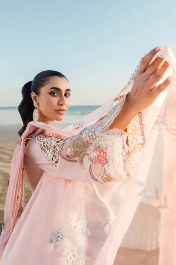 Qalamkar | Embroidered 3 Piece Unstitched Suit - Image 2