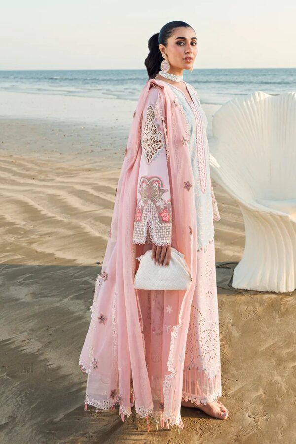 Qalamkar | Embroidered 3 Piece Unstitched Suit - Image 4