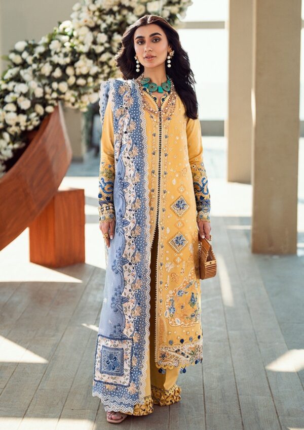 Qalamkar- Sahil | Embroidered Lawn Suit| 3 Piece Unstitched