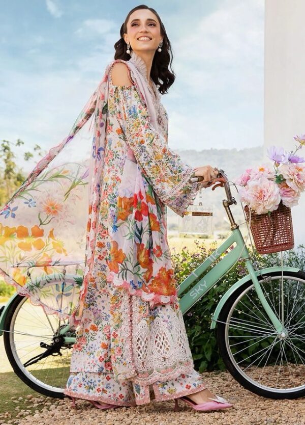 3 Piece Unstitched Printed Lawn Suit - Image 3